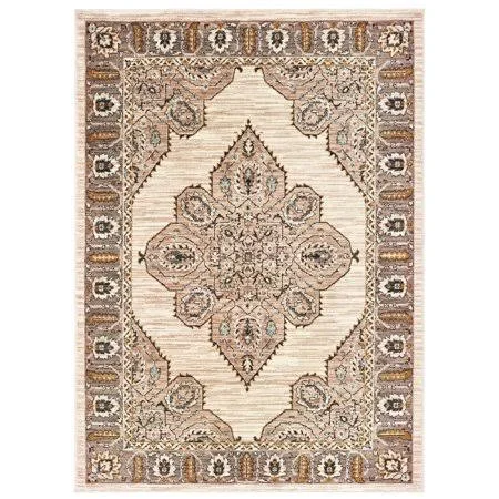 Eloisa Traditional Oriental Area Rug - Ivory/ Gold, 6' x 9'