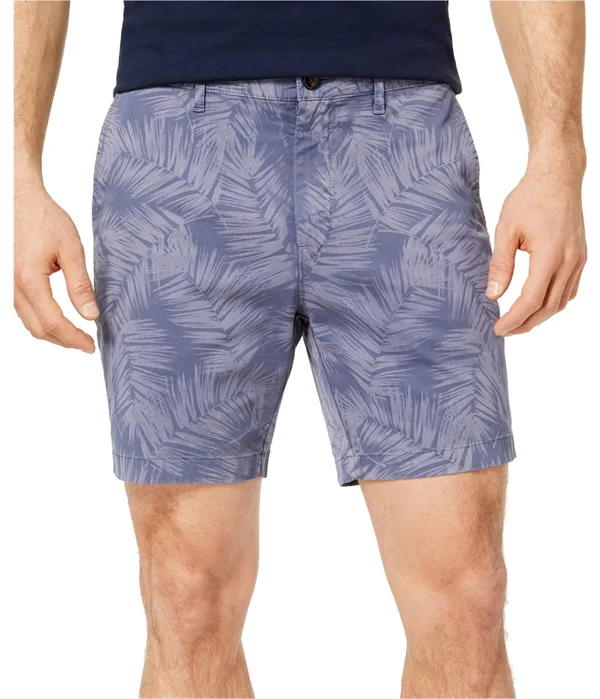 Michael Kors Mens Stretch Floral-Print Casual Walking Shorts - Blue, 30