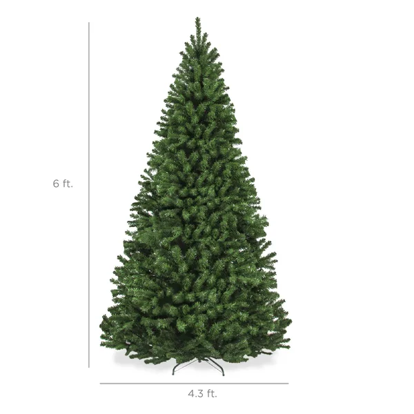 Best Choice Products 6ft Premium Spruce Artificial Christmas Tree w/ Easy ASSEMBLY, Metal Hinges & Foldable Base