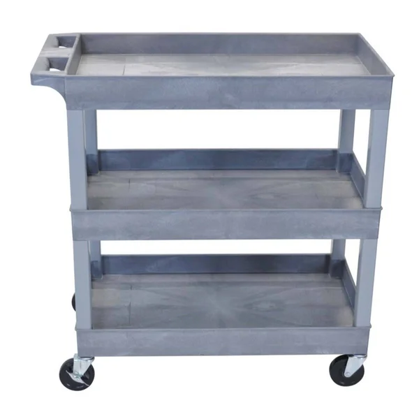 Luxor 3-Shelf Tub Cart, Gray