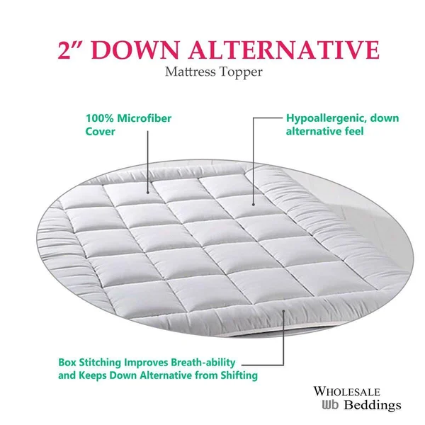 Royal Tradition 2x22 Mattress Pad Topper Anchor Bands Plush Fiber King