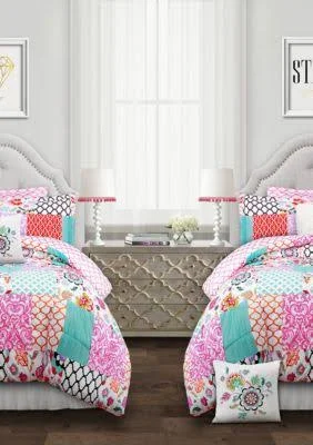 Lush Decor Brookdale Patchwork Comforter Multi Set Full/Queen