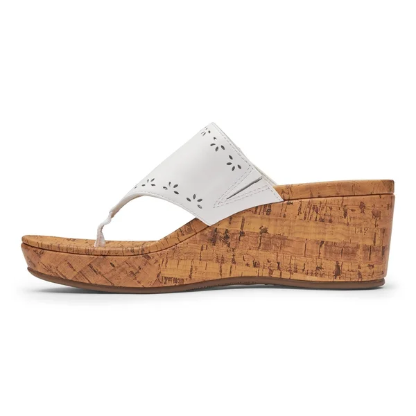 Vionic Anitra Women's Platform Sandal White Leather - 7 Wide