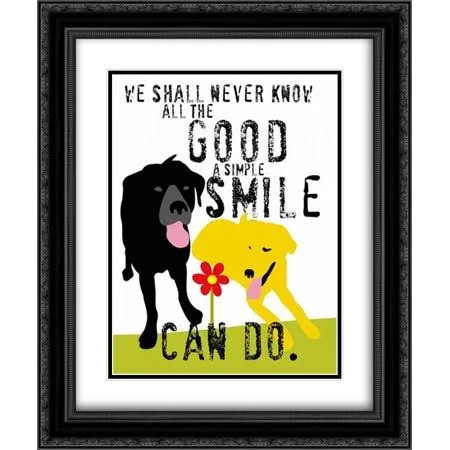 The Good A Simple Smile Can Do 2X Matted 20x24 Black Ornate Framed Art Print by Oliphant, Ginger