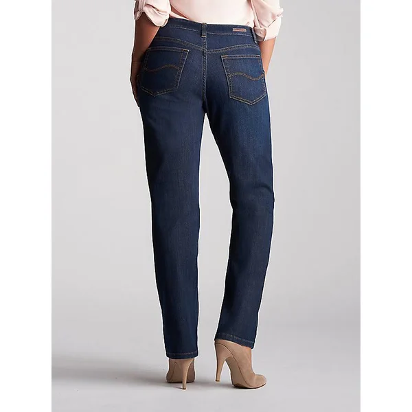 Women's Lee Relaxed Fit Straight-leg Jeans, Size: 8 Tall, Dark Blue