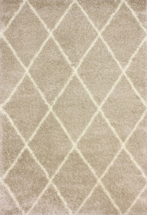 nuLOOM Diamond Shag Area Rug - Size: 4& x 6&, Beige