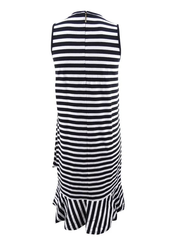 Lauren Ralph Lauren Women's Sleeveless Striped Cotton Dress (XXL, Black)