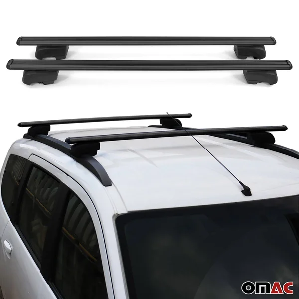 OMAC Automotive Exterior Accessories Roof Rack Crossbars, Aluminum Black Roof Top Cargo Racks, Luggage Ski Kayak Bike Carriers