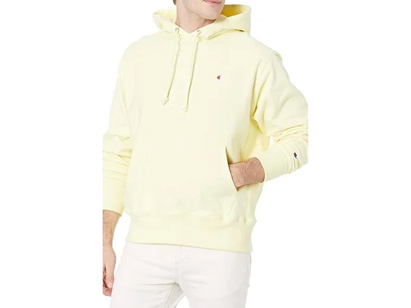 Men's Champion Life REVERSE Weave Hoodie, C Logo Lemon Glacier L