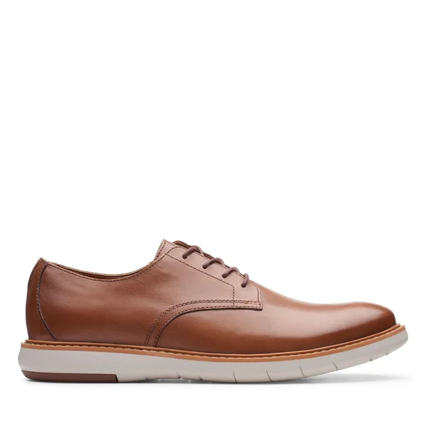 Men's Clarks Draper Lace Tan Leather Size 8 Medium