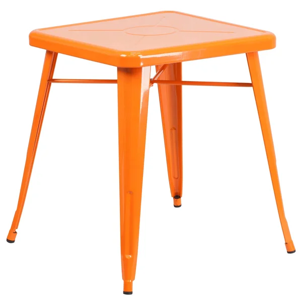Flash Furniture 23.75&& Square Orange Metal Indoor-Outdoor Table