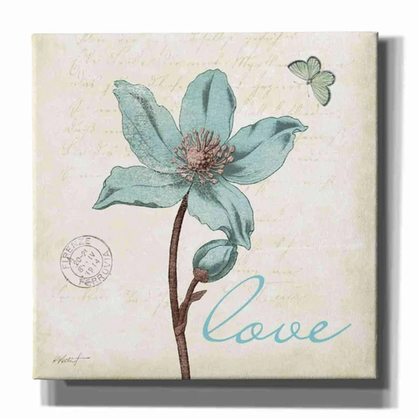 Epic Graffiti 'Touch of Blue IV - Love' by Katie Pertiet, Canvas Wall Art, 37 inchx37 inch, Size: 37 x 37