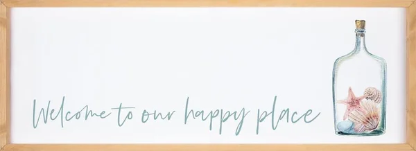 Welcome to Our Happy Place Framed Art - 45.75X16.75