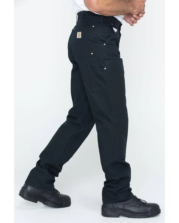 Carhartt Firm Duck Double Front Work Dungaree Pants - Men's Black