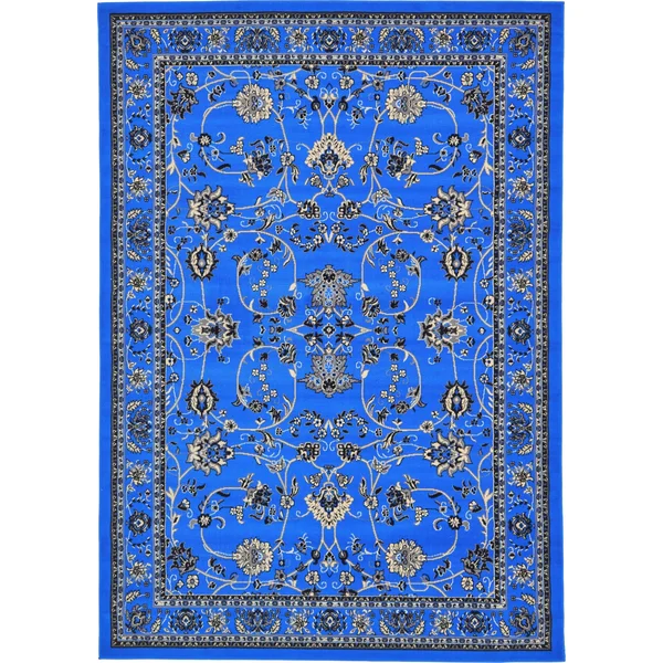 Unique Loom Washington Sialk Hill Area Rug - 7& x 10& Dark Blue