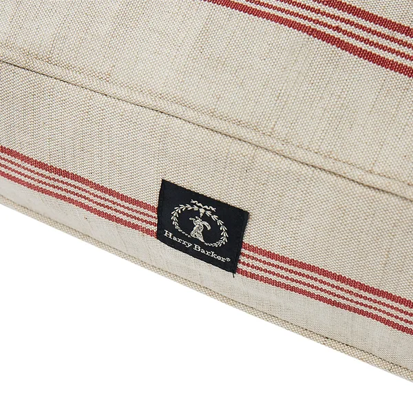 Harry Barker Red Grain Sack Dog Bed - 44x22 L x 36x22 W x 5x22 H, Large