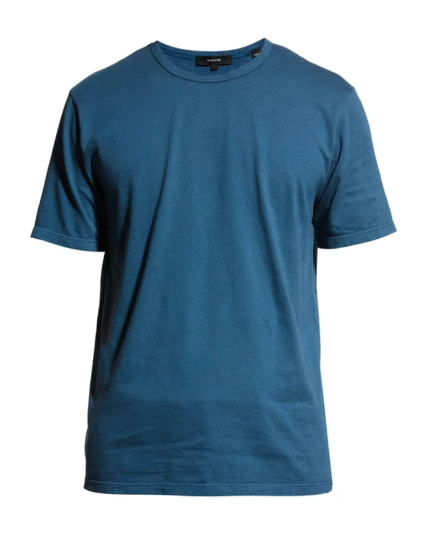 Vince Men's Garment Dyed Crewneck Tee - Blue - Size Medium - Washed River Blue