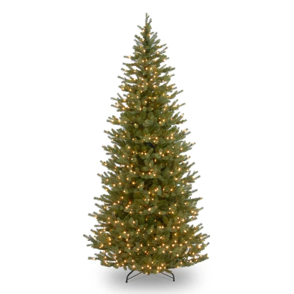 National Tree Noble Fir Slim Tree with Clear Lights 7.5'