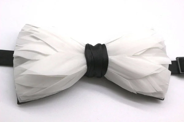 White Premium Feather Bow Tie White