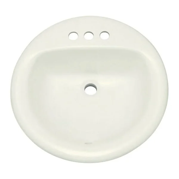 PROFLO PF194R 19x22 Round Drop in Vitreous China Sink with 3 Holes and - Biscuit