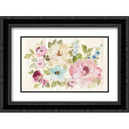 Driftwood Garden x 2x Matted 24x18 Black Ornate Framed Art Print by Wild Apple Portfolio