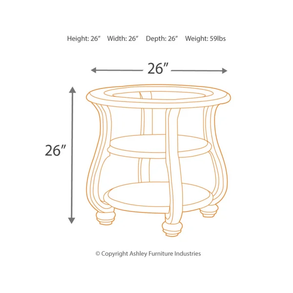 Ashley Coralayne Silver Finish Round End Table