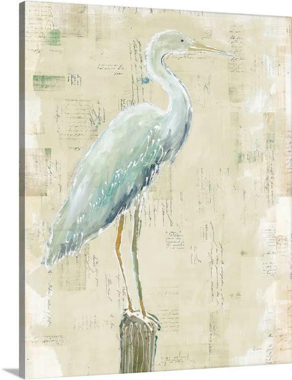 Coastal Egret I V2 No Aqua - Canvas Wall Art, 16x20, Great Big Canvas