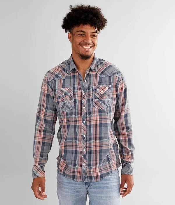 Bke Vintage Plaid Athletic Shirt - Grey XXX-Large - Men's