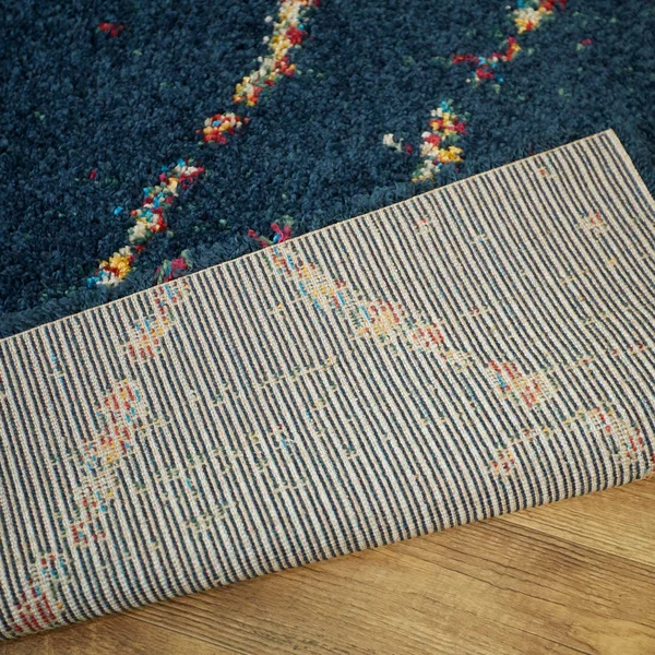 Uzma Moroccan Shag Area Rug - 7&10x22 x 10& - Dark Blue