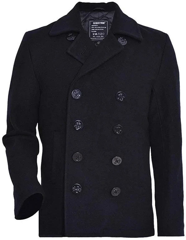 Double Breasted Mens Navy Wool Coat by Film Jackets