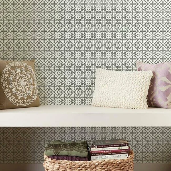 York Wallcoverings SS2597 Slate Pergola Lattice Wallpaper
