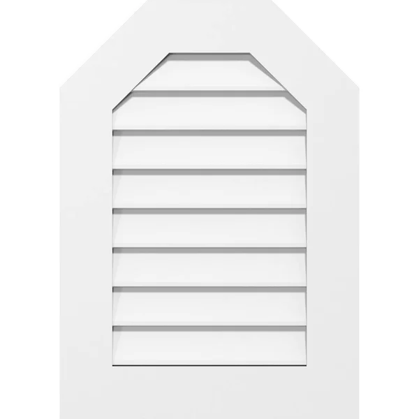 Ekena Millwork GVPOT30X2801SN 30x22W x 28x22H Octagonal Top Surface Mount PVC Gable Vent: Non-Functional - w/ 3-1/2x22W x 1x22P S