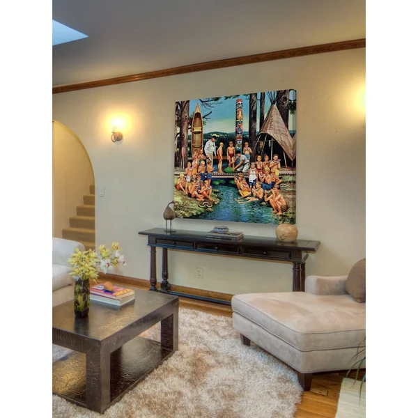 Marmont Hill Watermelon at Camp Stevan Dohanos Painting Print on Canvas 32 x 32