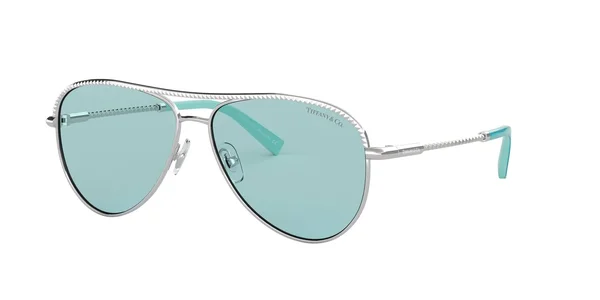 Tiffany & Co TF3062 6136D9 Silver Aviator Sunglasses