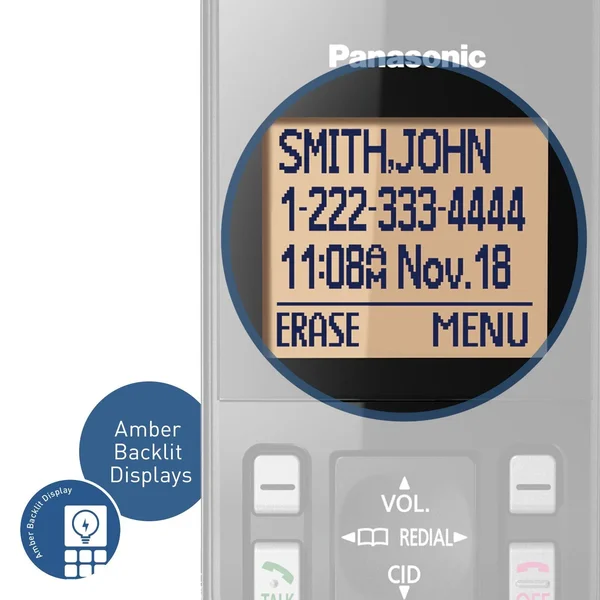 Panasonic Dect 6.0 Plus 3-Handset Expandable Digital Cordless Phone w/ Answering System