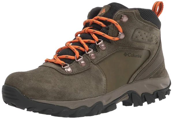 Columbia Men's Newton Ridge Plus II Suede Waterproof Hiking Boot, Nori/Light Orange, 11