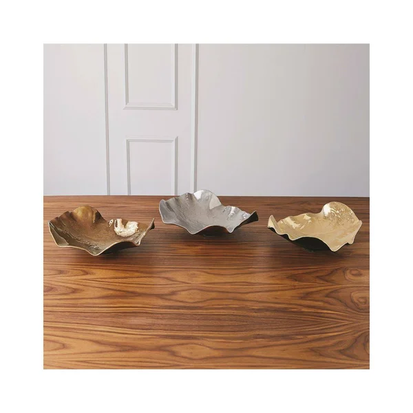 Global Views Wave Platter Crackle - Gold