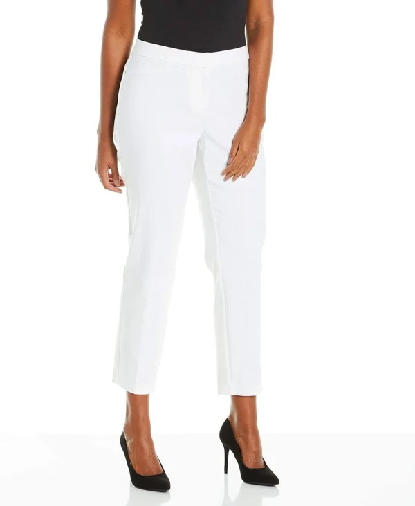 Rafaella Navy Satin Twill Ankle Pants
