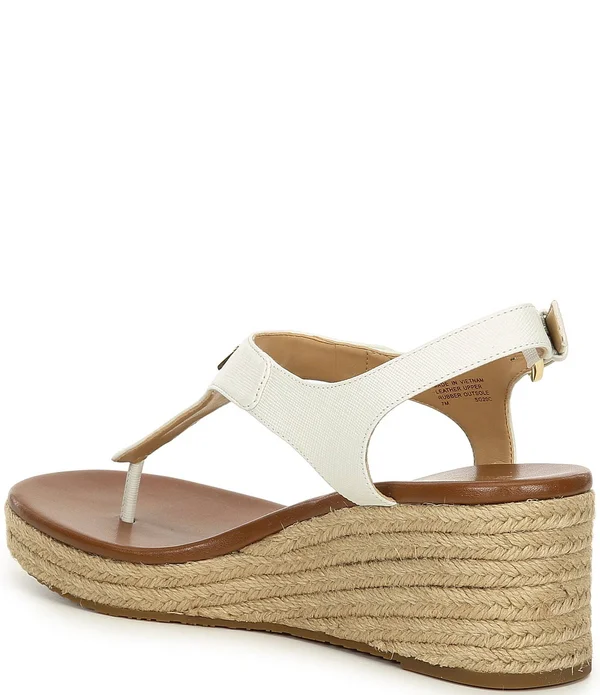 Michael Michael Kors Laney Leather Thong Espadrille Wedges - 7m