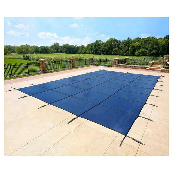 WaterWarden Safety Pool Cover for 16& x 38& in Ground Pool - Blue Mesh