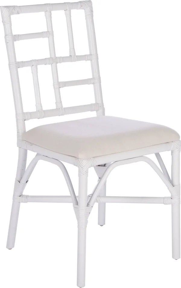 Safavieh Christine Glam Accent Chair w/Cushion, White, Set of 2