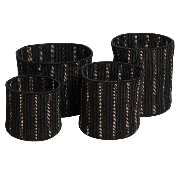 The Curated Nomad Tioga Indoor/ Outdoor Polypropylene Braided Basket (16x22x16x22x18x22 - Black)