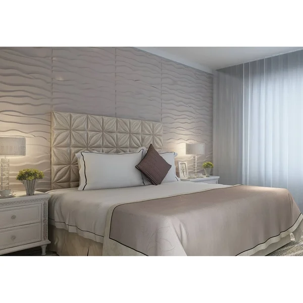 3D Fiber Wall Decor panelling, 32x22x25x22/pc - 12pc - Beach