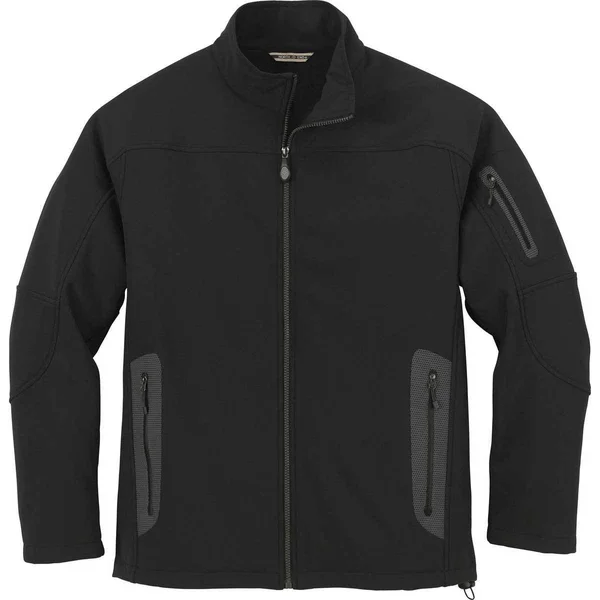 North End 88138 Men's Three-Layer Fleece Bonded Soft Shell Technical Jacket - Black - 5XL
