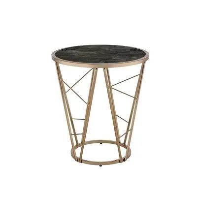 Lenzburg Glass Top Frame End Table Everly Quinn