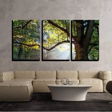 Wall26 3 Piece Canvas Wall Art - Mighty Oak Tree - Modern Home Decor Stretched and Framed Ready to Hang - 16 inchx24 inchx3 Pane
