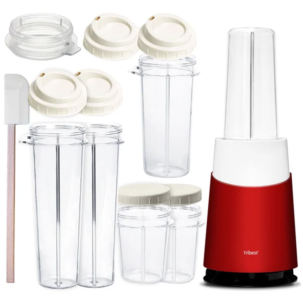 Tribest Jar Ready 2 Family Pack Personal Blender Red