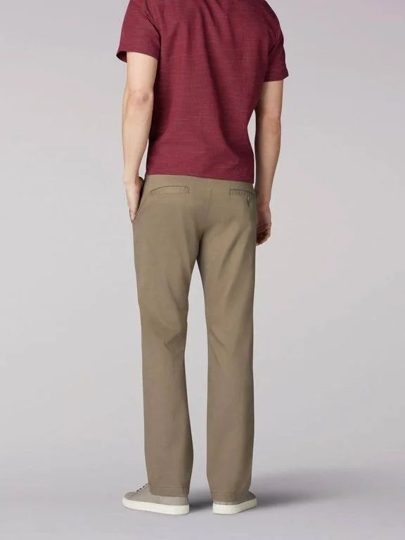 Men's Lee Performance Series Extreme Comfort Khaki Straight-Fit Flat-Front Pants Breen - Size: 40x32, Brown