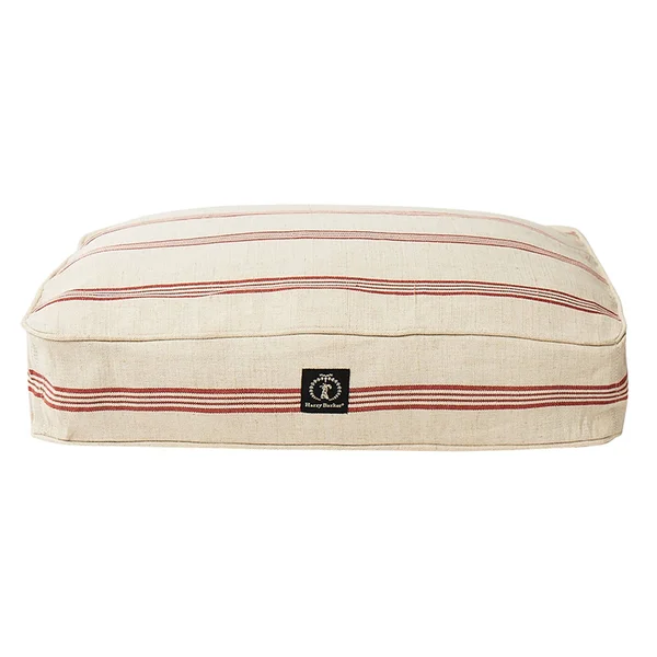 Harry Barker Red Grain Sack Dog Bed - 44x22 L x 36x22 W x 5x22 H, Large