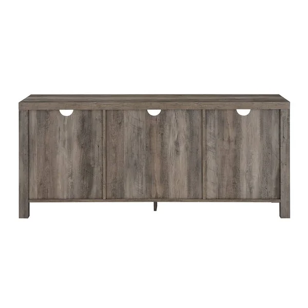 Walker Edison 58x22 Glass Barn Door Farmhouse TV Stand Console - Grey Wash